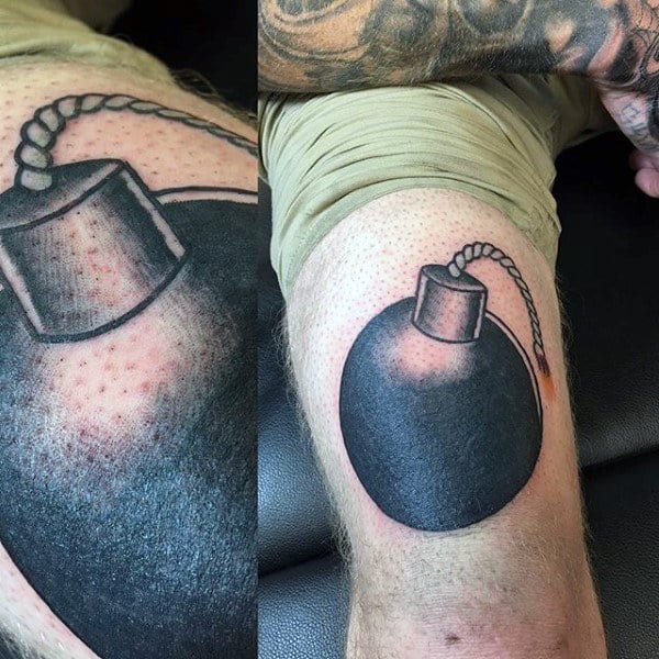 Mens Arms Black Bomb Tatto