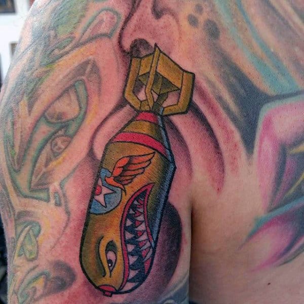 Mens Arms Bomb Tattoo