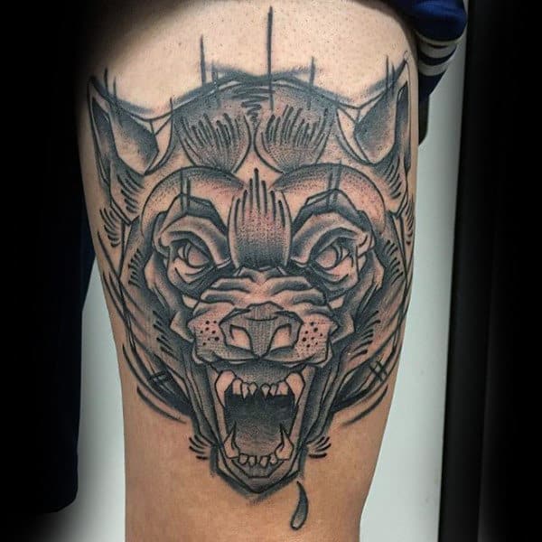 Mens Arms Manly Fierce Beast Tattoo