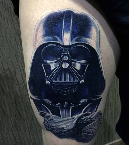 Mens Arms Navy Blue Darth Vader Tatto
