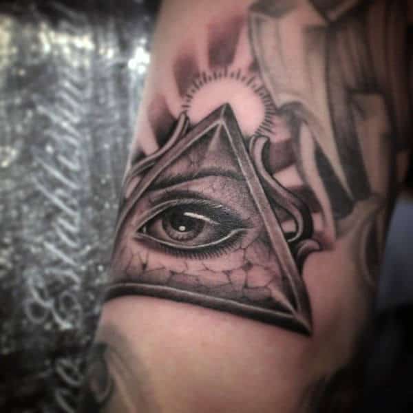 Mens Arms Realistic Illuminati Tattoo