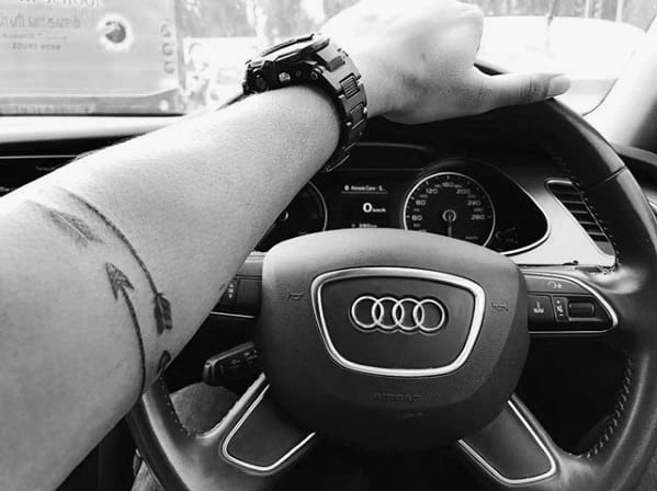 Mens Arrows Forearm Band Tattoo