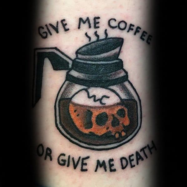 Mens Awesome Coffee Tattoo Ideas On Forearm