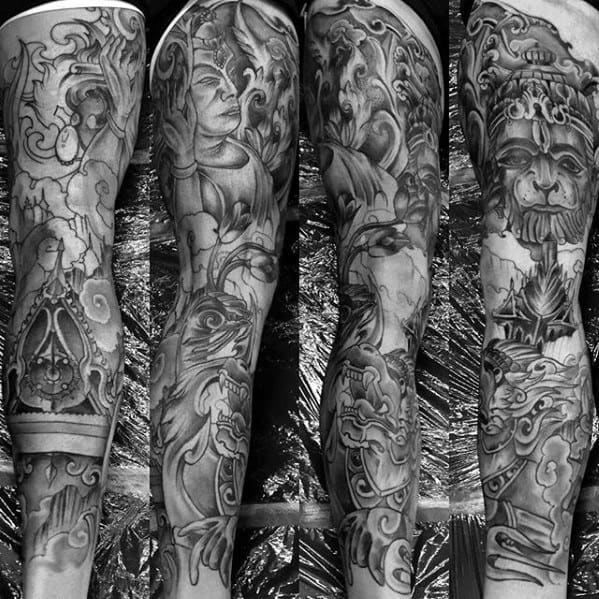 Mens Awesome Hanuman Tattoo Ideas Full Sleeve