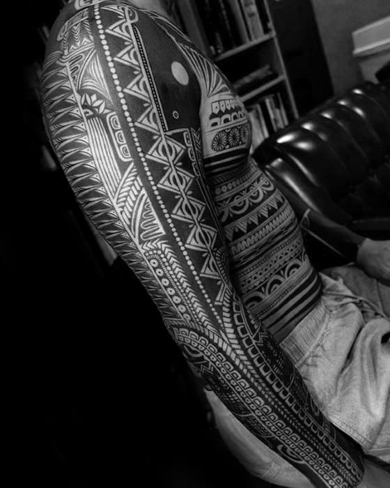 Mens Awesome Tribal Tattoo Design Ideas Full Arm Sleeve