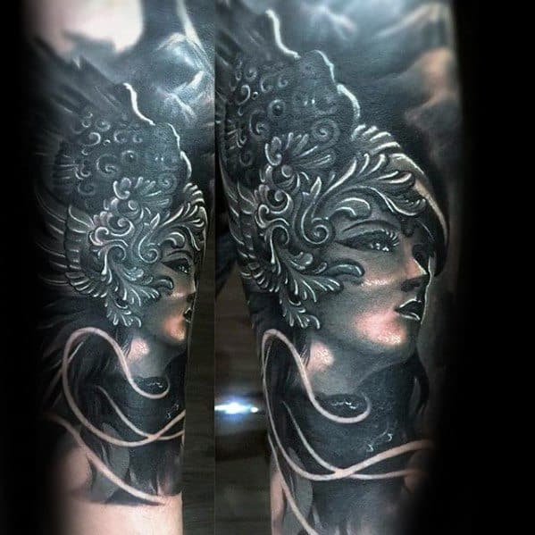 Mens Awesome Valkyrie Forearm Sleeve 3d Tattoo Ideas
