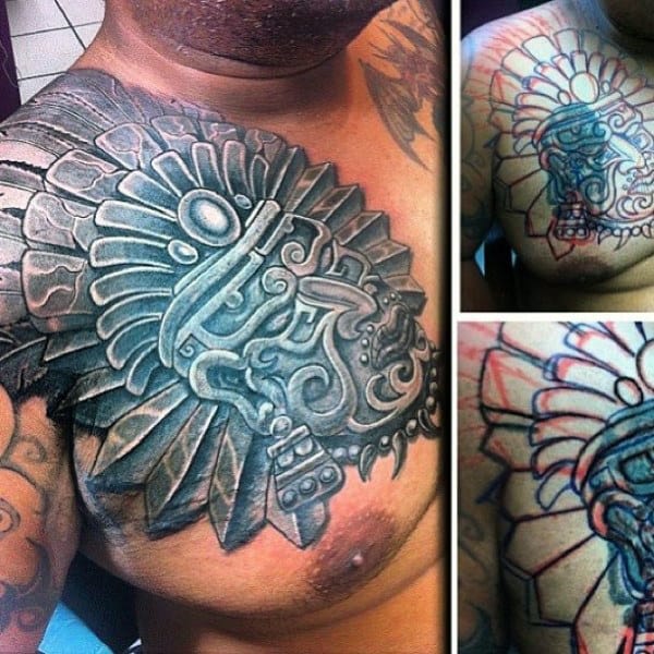 Men's Aztec Tattoo Chest