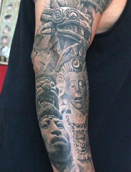Men's Aztec Warrior Tattoos