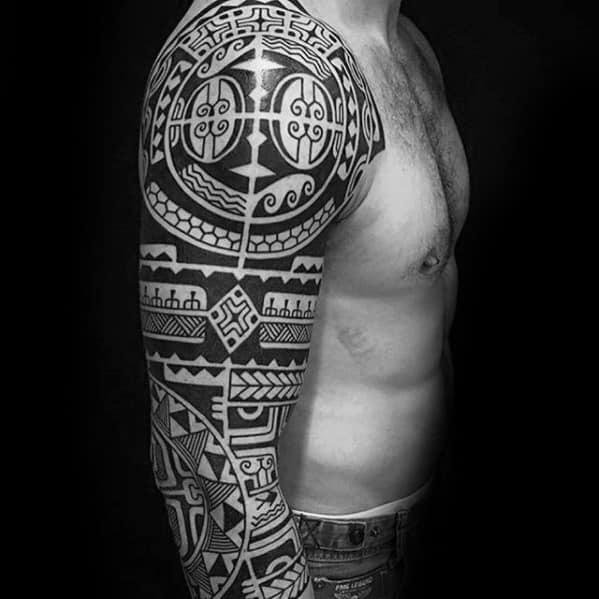 Mens Badass Tribal Tattoo Ideas Sleeve