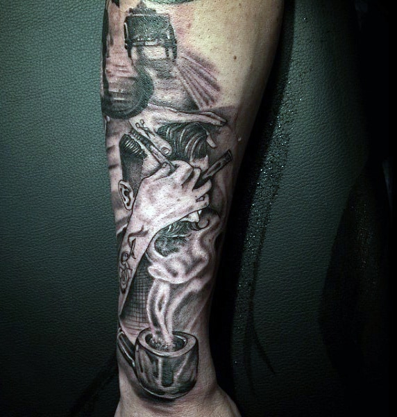 Mens Barber Tattoos