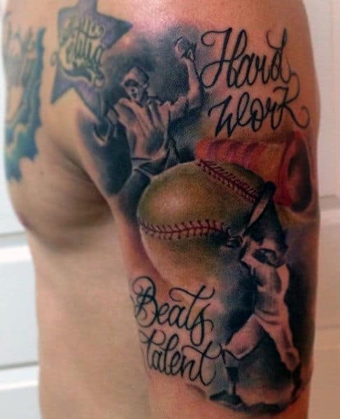 Men's Baseball Tattoo Ideas On Arms