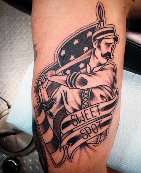 Vintage Men's Baseball Tattoo