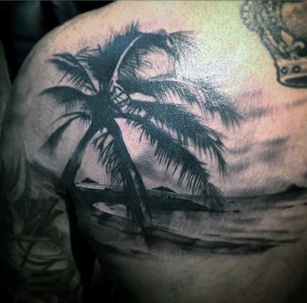 Mens Beach Tattoos On Shoulder