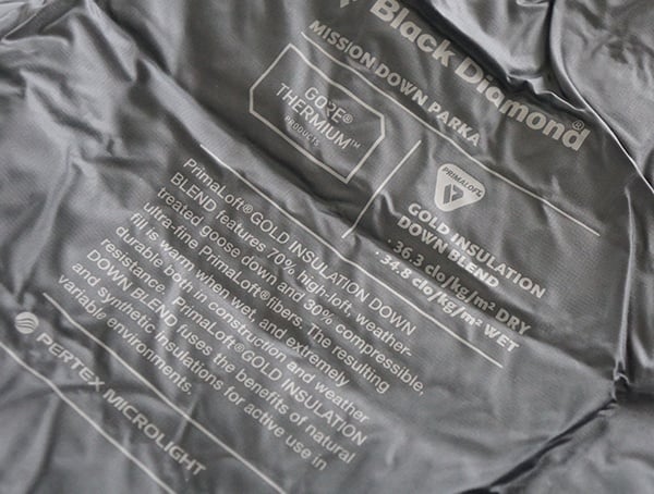 Mens Black Diamond Mission Down Ski Parka With Breathable Water Resistant Design