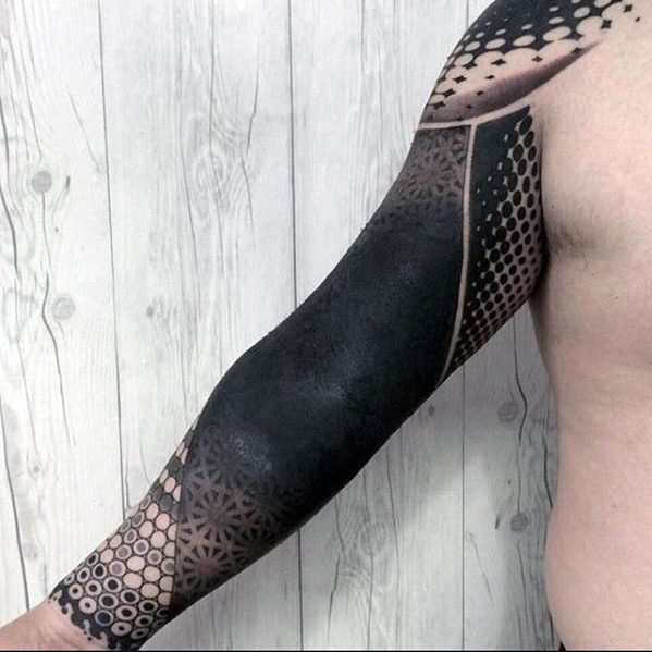 Mens Blackout Sleeve Tattoo Ideas