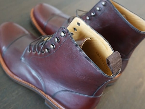 Mens Bordeaux Calfskin Leather Beckett Simonon Dowler Cap Toe Boot