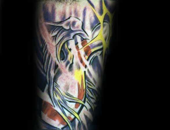 Mens Bowling Pin With Wings Tattoo Sleeve Design Ideas