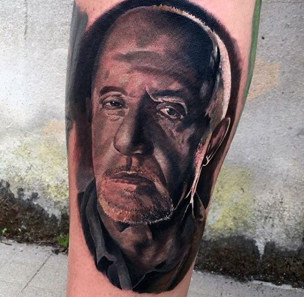 Mens Breaking Bad Portrait Tattoo Ideas
