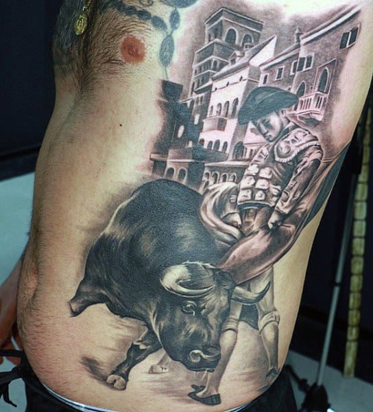 Men's Bull Tattoo