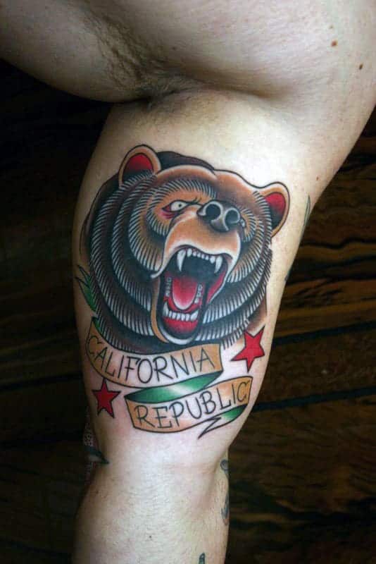 mens-california-republic-traditional-bear-inner-arm-bicep-tattoos