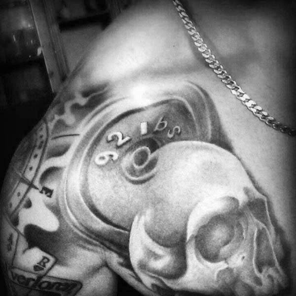 Mens Call With Weights Fitness Chest Tattoo