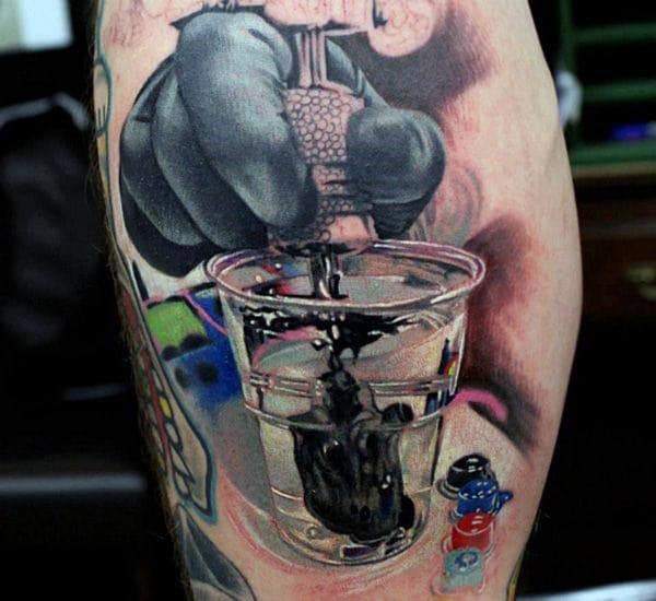 Mens Calves Lovely Realism Tattoo