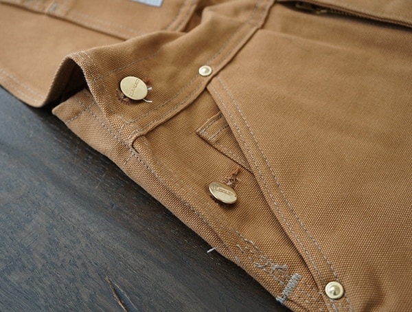 Mens Carhartt Quilt Lined Zip To Thigh Bib Overalls Button Sides Closed