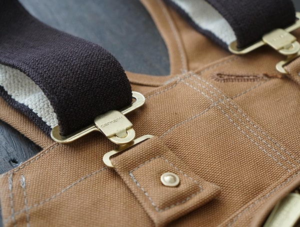 Mens Carhartt Quilt Lined Zip To Thigh Bib Overalls Metal Hook Latch Closed