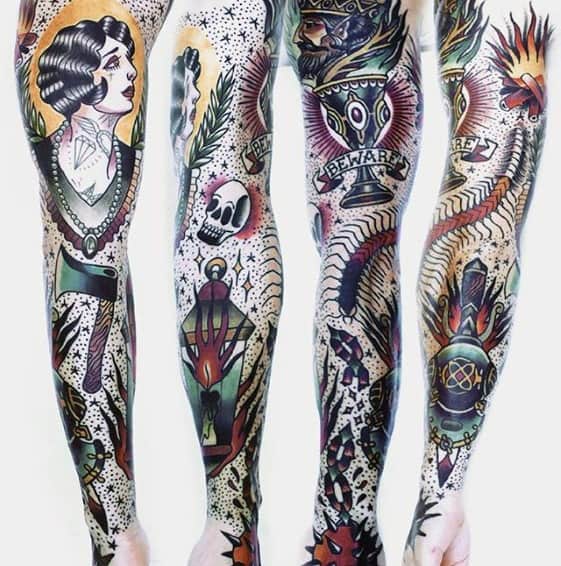 Mens Centipede Tattoo Design Ideas Full Arm Traditional Sleeve