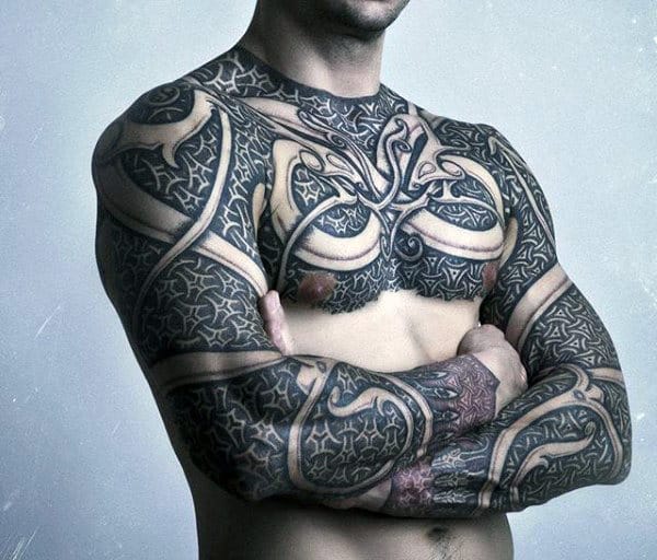 Mens Chain Link Tattoos Full Body Art