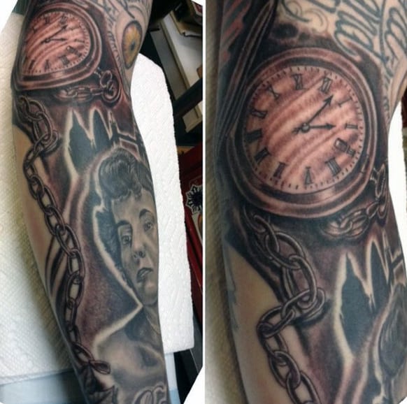 Mens Chain Tattoo On Forearm