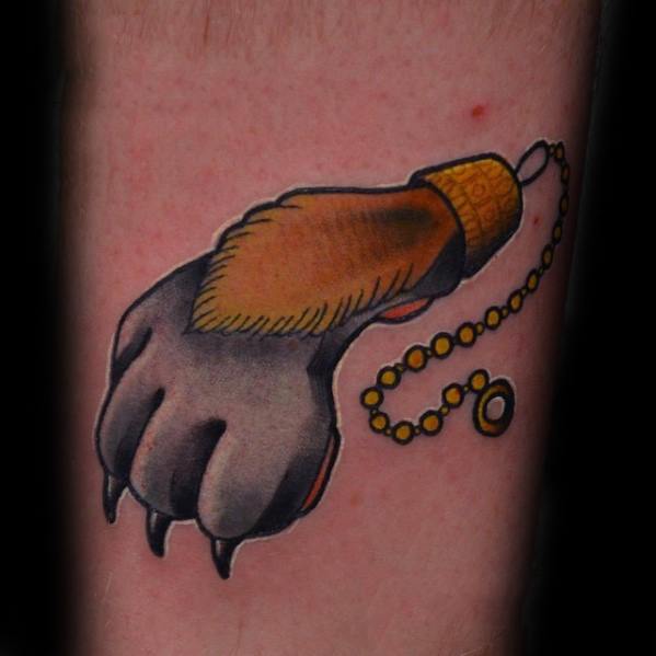 Mens Chest Rabbit Foot Tattoo Ideas