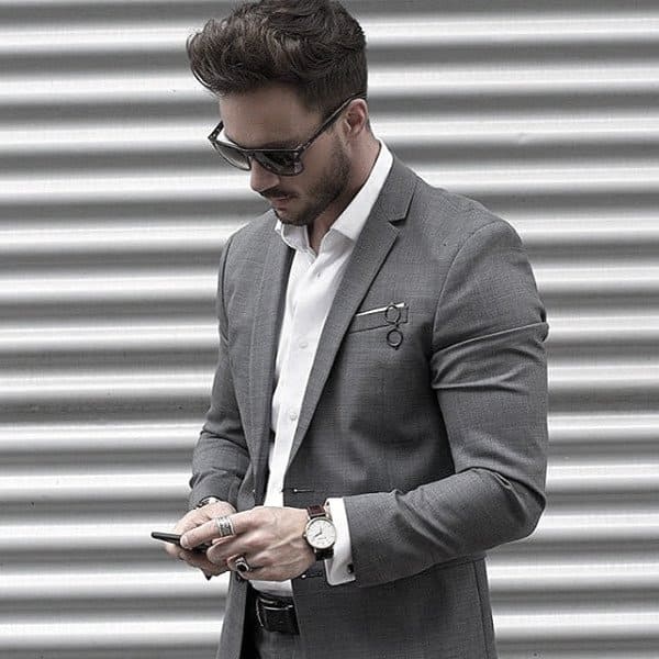 Mens Chic Grey Suit Style Designs