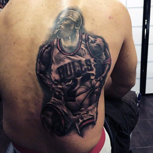 Mens Chicago Bulls Back Tattoo