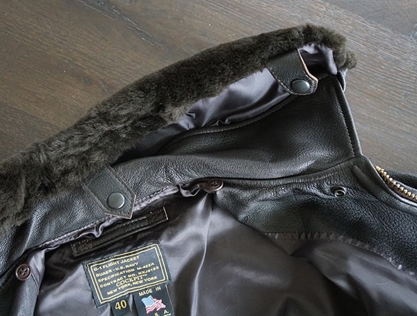 Mens Cockpit Usa G 1 Flight Jacket Removing Mouton Shearling Fur Collar