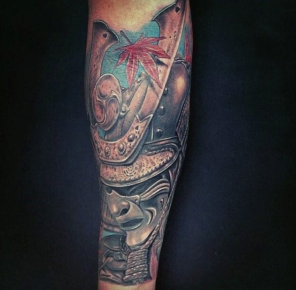 mens-colorful-samurai-mask-half-sleeve