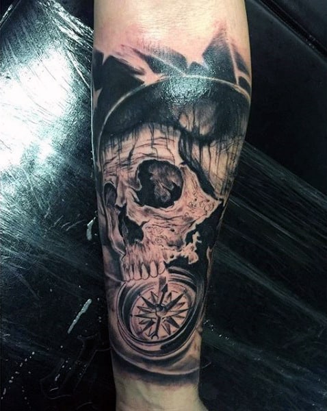 Men's Compassion Tattoos With Skull