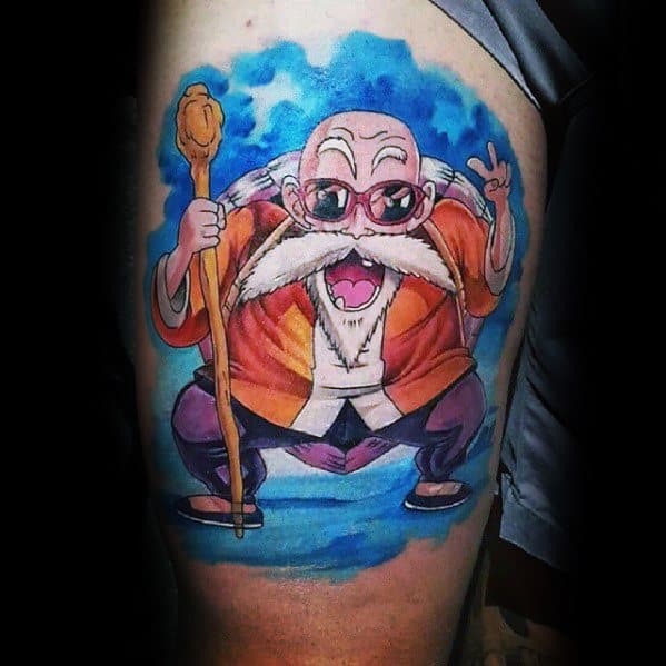 Mens Cool Anime Tattoo Design Inspiration Thigh