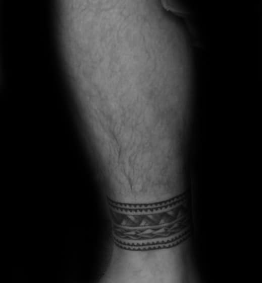 Mens Cool Ankle Band Tribal Tattoo Design Inspiration