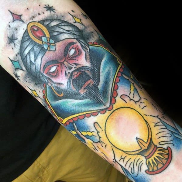 Mens Cool Crystal Ball Tattoo Ideas Forearms