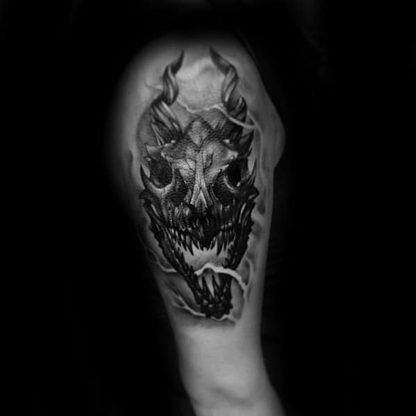 Mens Cool Dragon Skull Tattoo Ideas