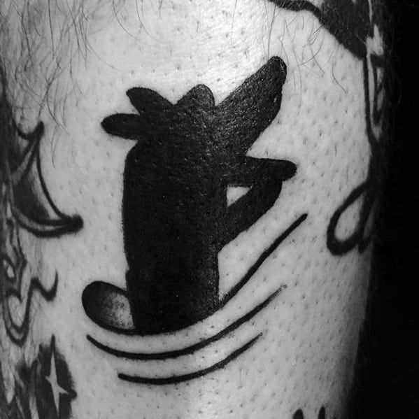 Mens Cool Filler Shadow Figure Dog Tattoo Design Inspiration