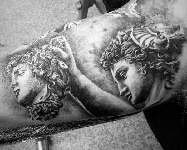 Mens Cool Inner Arm Bicep Perseus Tattoo Ideas