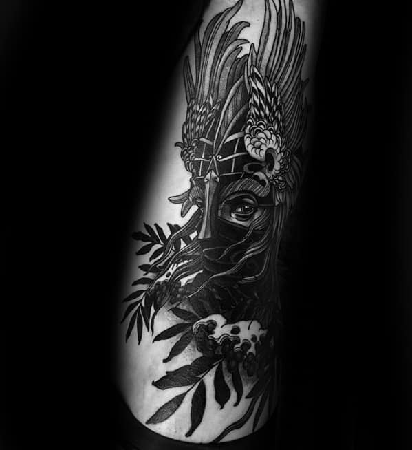 Mens Cool Ribs Valkyrie Tattoo Design Inspiration