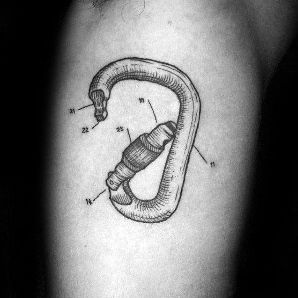 Mens Cool Rock Climbing Tattoo Ideas Leg Calf