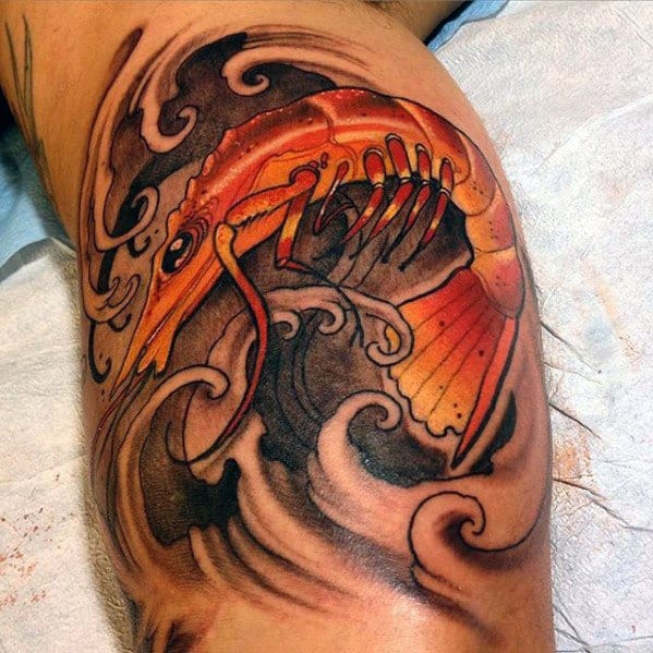 Mens Cool Shrimp Tattoo Ideas Inner Arm