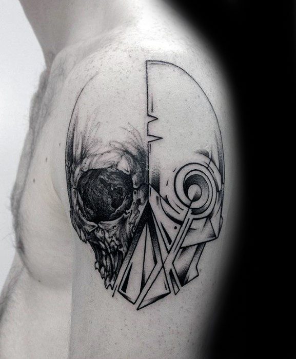 Mens Cool Skull Outline Tattoo Ideas
