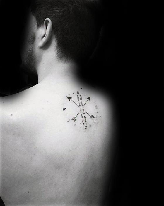 Mens Cool Small Arrow Tattoo Ideas Upper Back