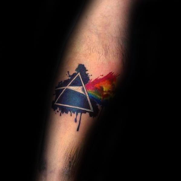 Mens Cool Small Inner Forearm Dark Side Of The Moon Tattoo Ideas