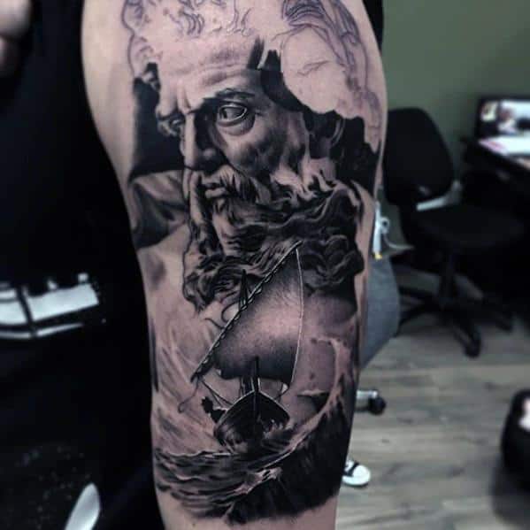 Mens Cool Socrates Arm 3d Tattoo Ideas